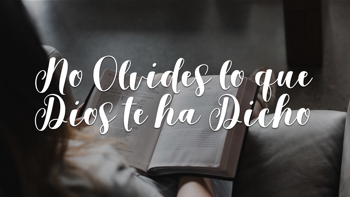 NO OLVIDES LO QUE DIOS TE HA DICHO – Devocionales Justo a Tiempo
